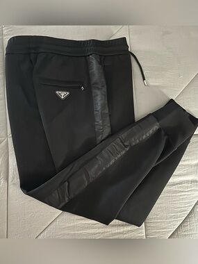 Prada Re-Nylon Triangle Logo Joggers